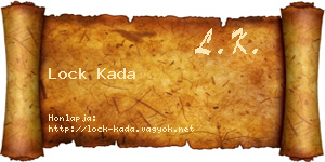 Lock Kada névjegykártya